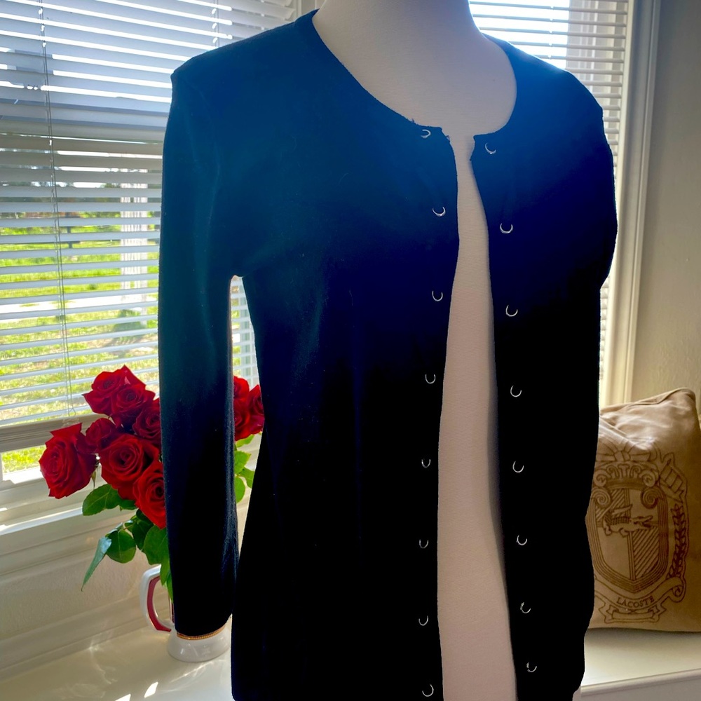 🍁 Cable & Gauge cute black cardigan NWOT 3/4 sleeves Sz S